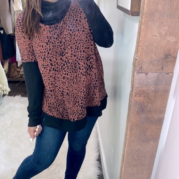 Honeyme knit sweater leopard print size medium new with tags - Picture 1 of 4
